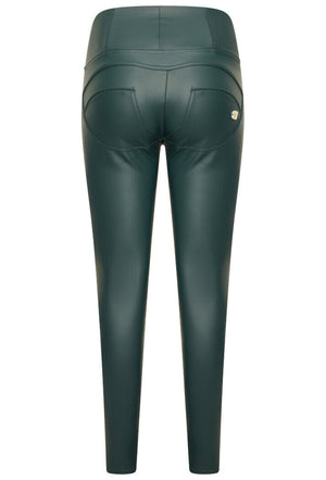 Freddy Faux Leather High Rise Skinny WR.UP® Trousers - Bottle Green