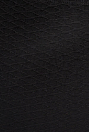 Nutshell Elasticated Waistband Textured Waffle Stretch Leggings - Black