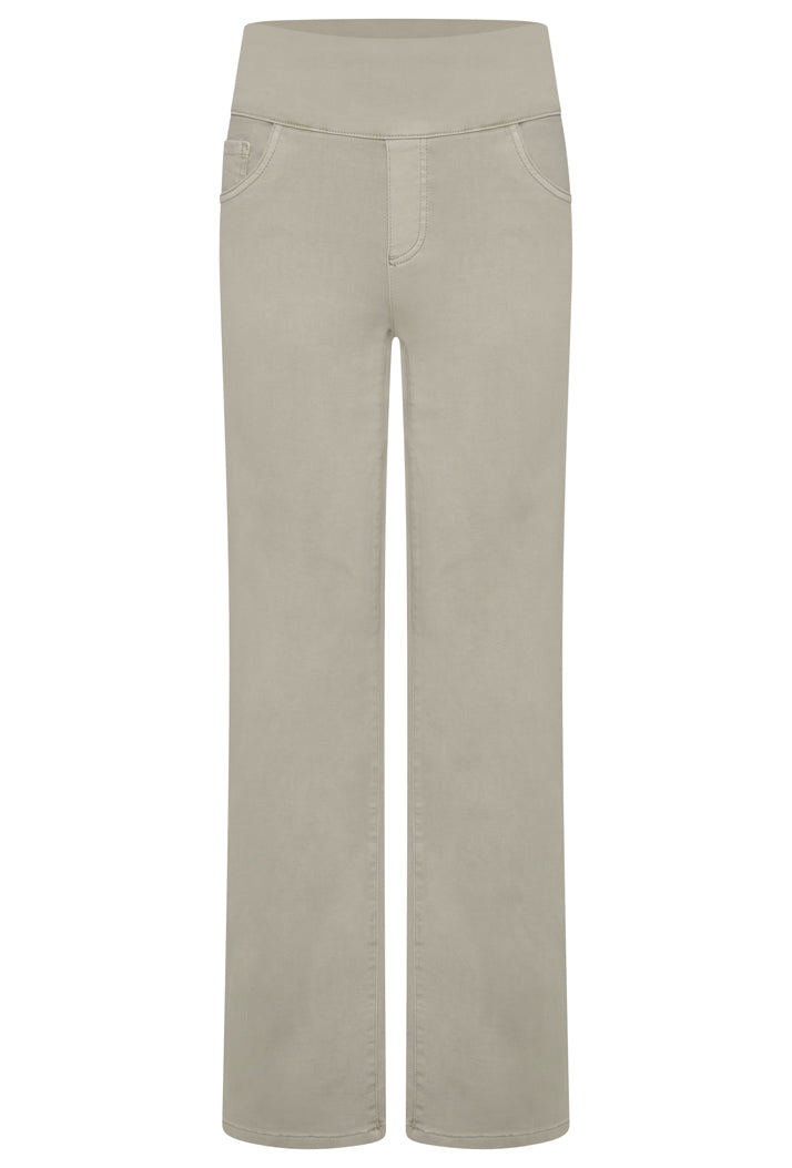 Tocada X Toxik3 Mid Rise Pull On Wide Leg Jeans - Beige