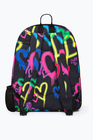 Hype Girls Black Graffiti Hearts Iconic Backpack