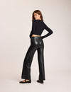 Commando Faux Leather Wide Leg Pant - Black