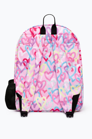 Hype Girls Pink Graffiti Hearts Iconic Backpack