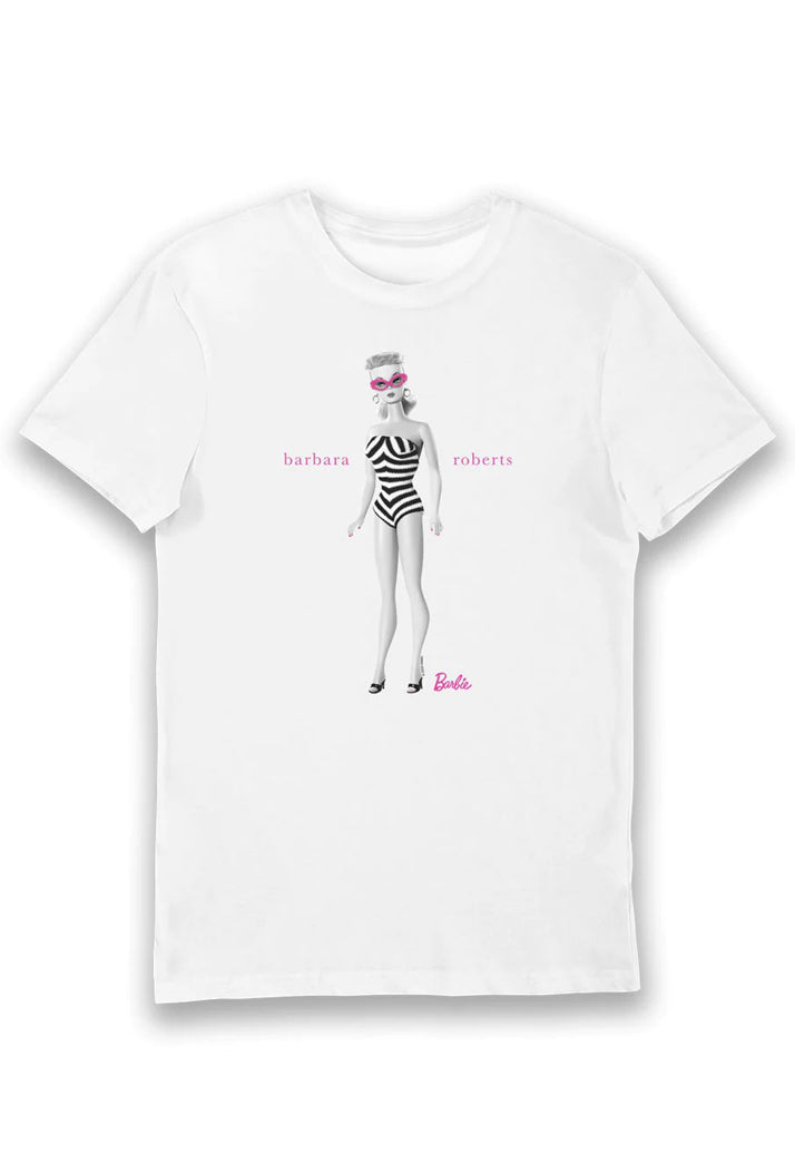Barbie Barbara Roberts Iconic Zebra Swimsuit Adults T-Shirt - White