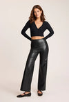 Commando Faux Leather Wide Leg Pant - Black