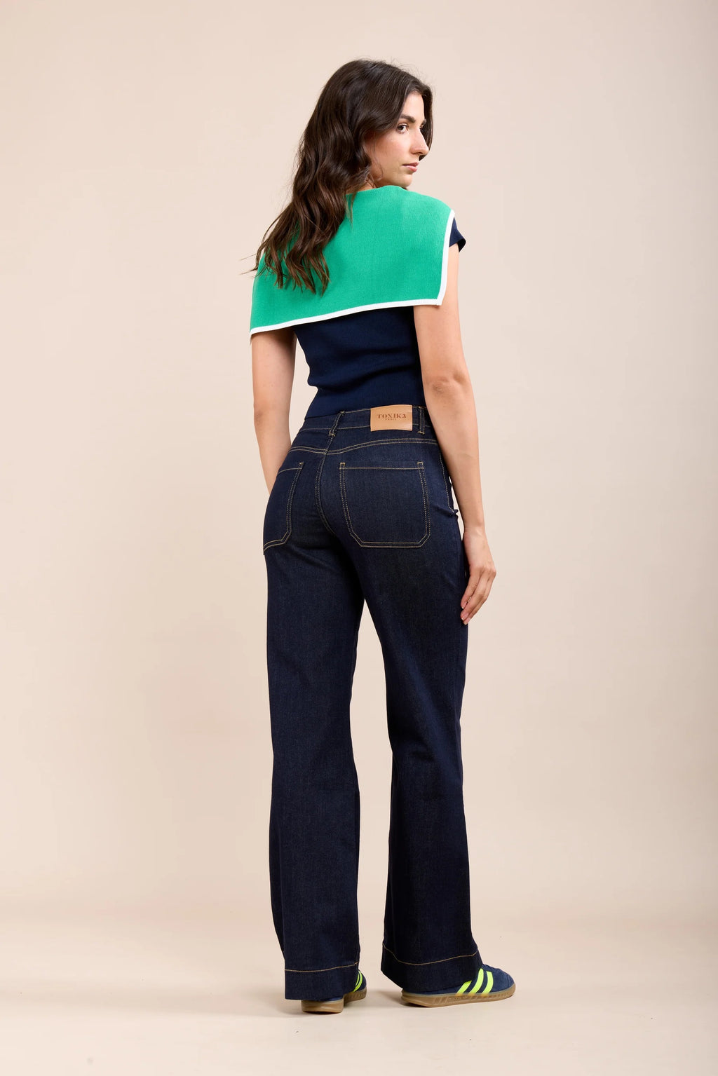 Toxik3 L21447-1 High Waist Flare Button Jeans - Blue Jeans Raw
