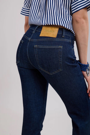 Toxik3 L20029-A High Waist Boyfriend Jeans - Raw Blue