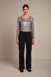 Toxik3 L21355 High Waist Wide Leg Jeans - Black
