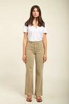 Toxik3 L21355-3 High Waist Wide Leg Jeans - Light Sage