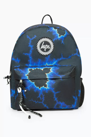 Hype Boys Black Blue Lightning Iconic Backpack