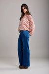 Toxik3 G0399-2 High Waist Wide Leg Jeans - Mid Blue