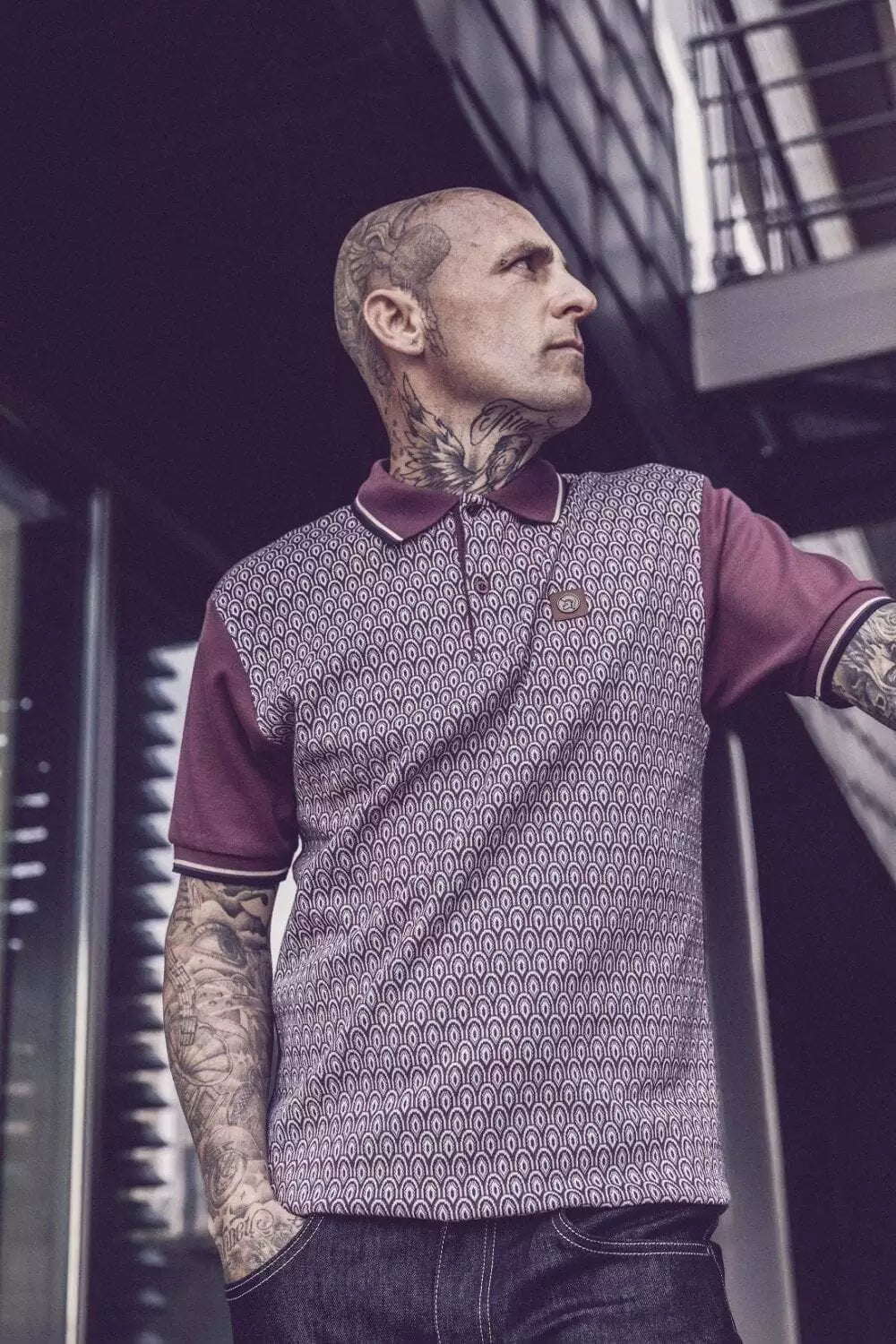 Trojan Scale Panel Polo - Port