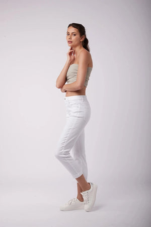 Toxik3 L20029-C3 High Waist Boyfriend Jeans - White