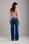 Toxik3 G0399-2 High Waist Wide Leg Jeans - Mid Blue