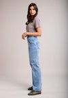 Tocada X Toxik3 Mid Rise Pull On Wide Leg Jeans - Light Blue Wash