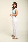 Toxik3 L21355-1 High Waist Wide Leg Jeans - White