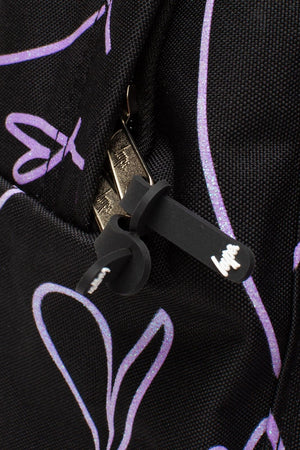 Hype Black Purple Glitter Scribble Heart Backpack