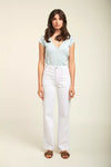 Toxik3 L21355-1 High Waist Wide Leg Jeans - White
