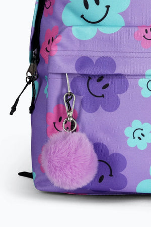 Hype Unisex Purple Happy Flowers Backpack