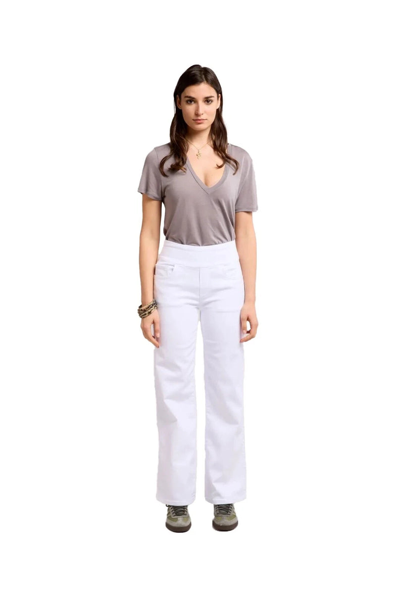 Tocada X Toxik3 High Rise Pull On Wide Leg Jeans - White