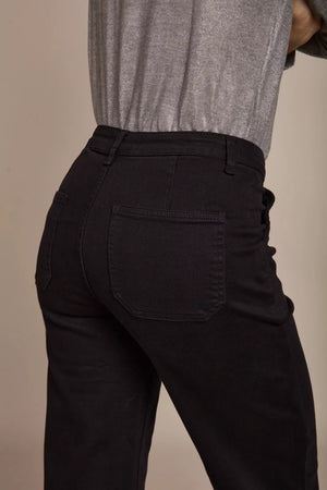 Toxik3 L21355 High Waist Wide Leg Jeans - Black