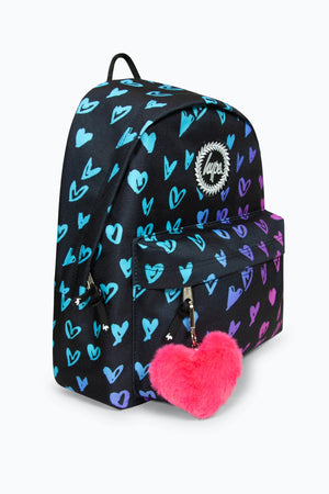 Hype Unisex Scribble Heart Pink Crest Backpack