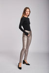 Toxik3 H2545-5 Matte Coated PU Skinny Jeans - Gold