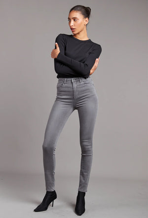 Toxik3 L185-160 High Waist Skinny Jeans - Grey