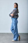 Toxik3 G0398-1 High Waist Wide Leg Jeans - Blue