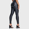 Freddy WR.UP Faux Leather High Waisted Full Length Trousers - Black