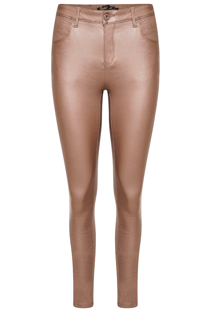 Toxik3 H2471 Stretch Fit PU Skinny Jeans - Mocha
