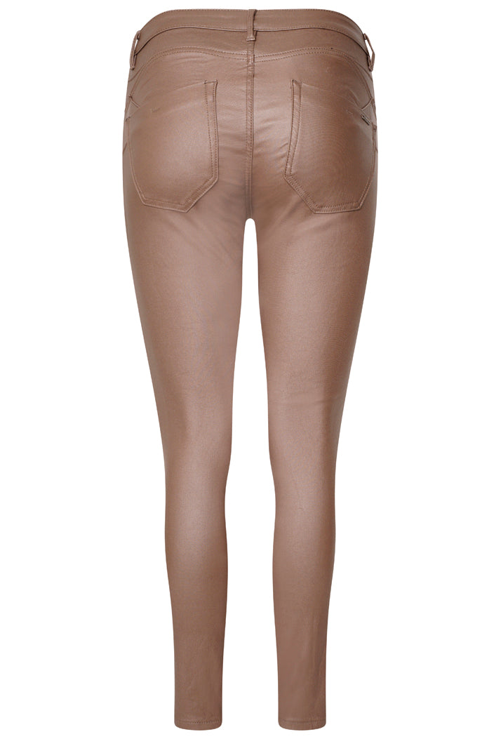Toxik3 H2471 Stretch Fit PU Skinny Jeans - Mocha
