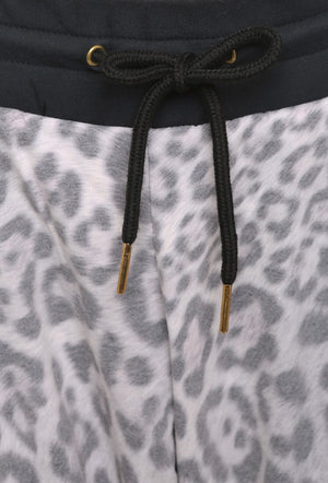 A POSTCARD FROM BRIGHTON BELLE BIG KAT LEOPARD PRINT JOGGERS - VANILLA