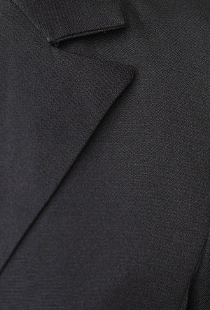 DOUBLE BREASTED LONGLINE JACKET - BLACK