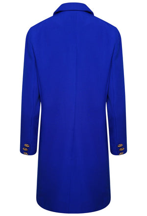 DOUBLE BREASTED LONGLINE JACKET - ROYAL BLUE