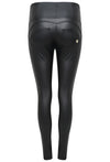 FREDDY WRUP1HC006 SHAPING EFFECT HIGH RISE FAUX LEATHER SKINNY PANT - BLACK