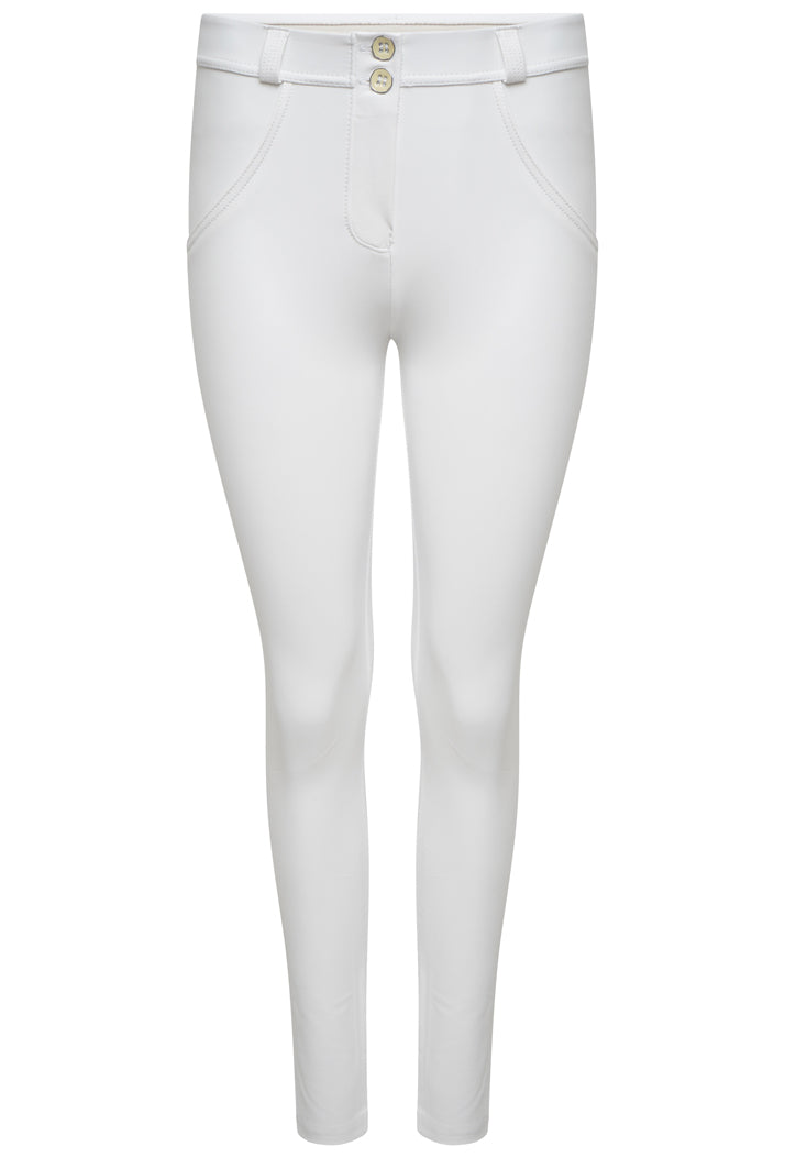 Freddy Faux Leather Mid-Rise Skinny WR.UP® Trousers - White