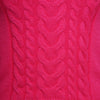 POLO NECK CABLE KNIT JUMPER - FUCHSIA PINK