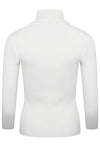 ROLL/POLO NECK RIBBED KNIT TOP - CREAM