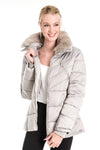 RINO & PELLE TEMMY MOONROCK FAUX FUR COLLAR QUILTED COAT