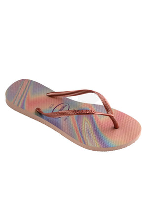 Havaianas Slim Iridescent Flip Flops - Ballet Rose