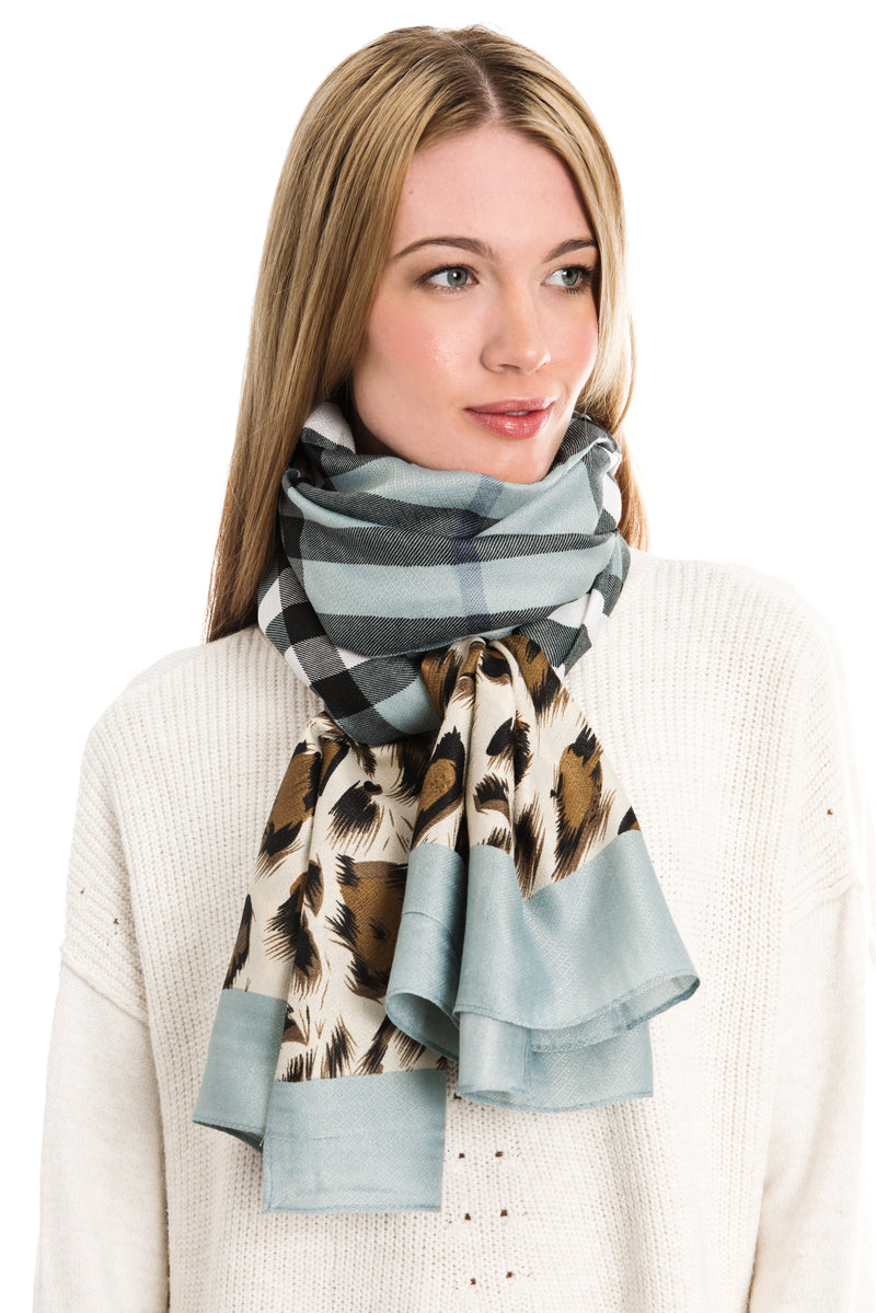 BURBERRY STYLE ANIMAL CHECK SCARF