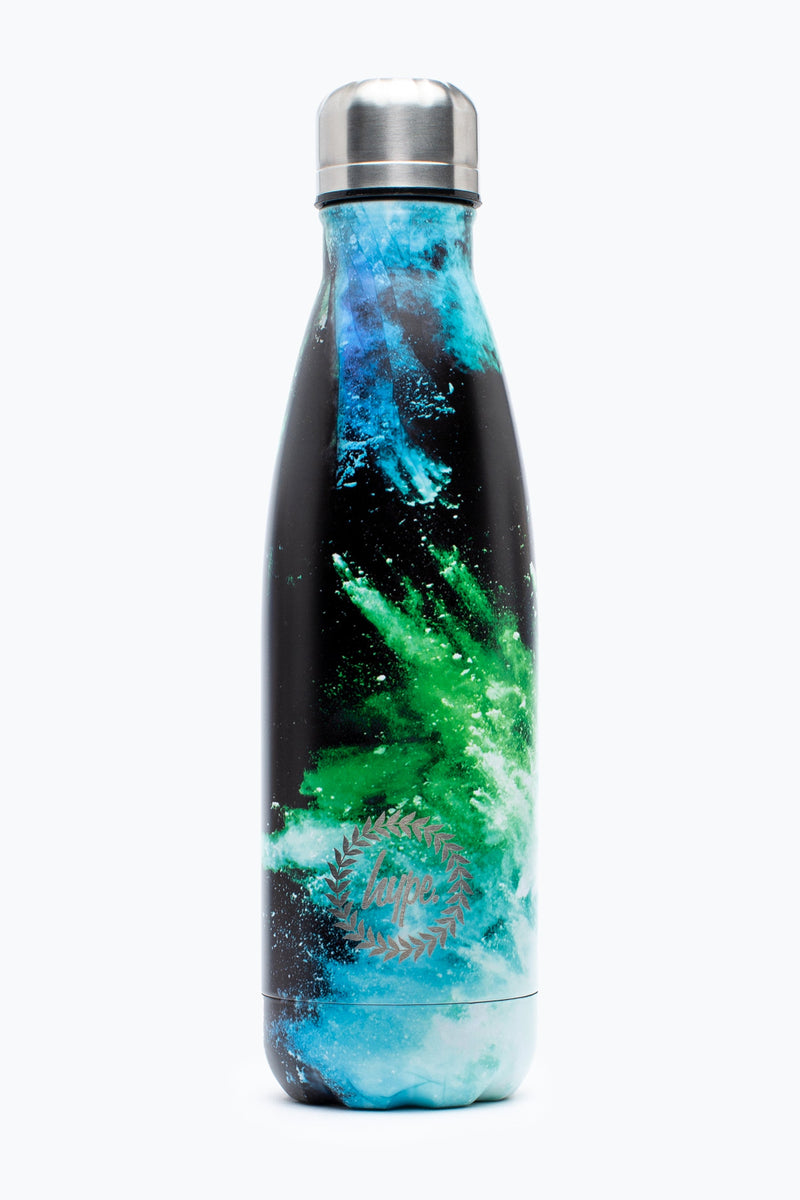 Hype Blue & Green Chalk Dust Metal Water Bottle