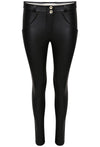 FREDDY WRUP2RC006 SHAPING EFFECT MID RISE FAUX LEATHER SKINNY PANT - BLACK