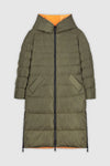 Rino & Pelle Keila Reversible Hooded Puffer Coat - Pine/Nectarine