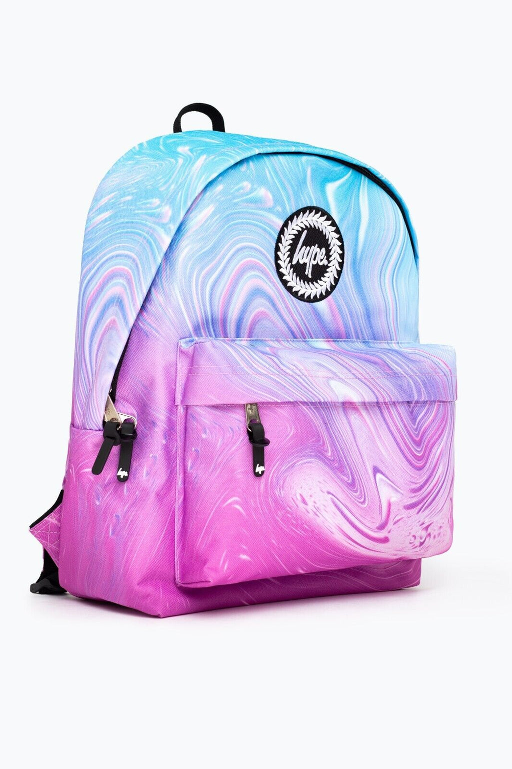 Hype Unisex Teal Purple Marble Crest Backpack
