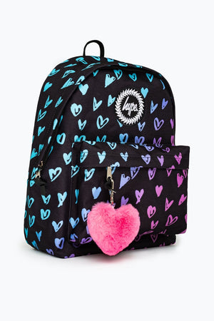 Hype Unisex Scribble Heart Pink Crest Backpack