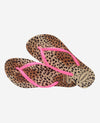 Havaianas Slim Animals Flip Flops - Sand Grey/Pink