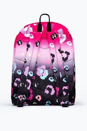 Hype Black & Pink Gradient Leopard Backpack