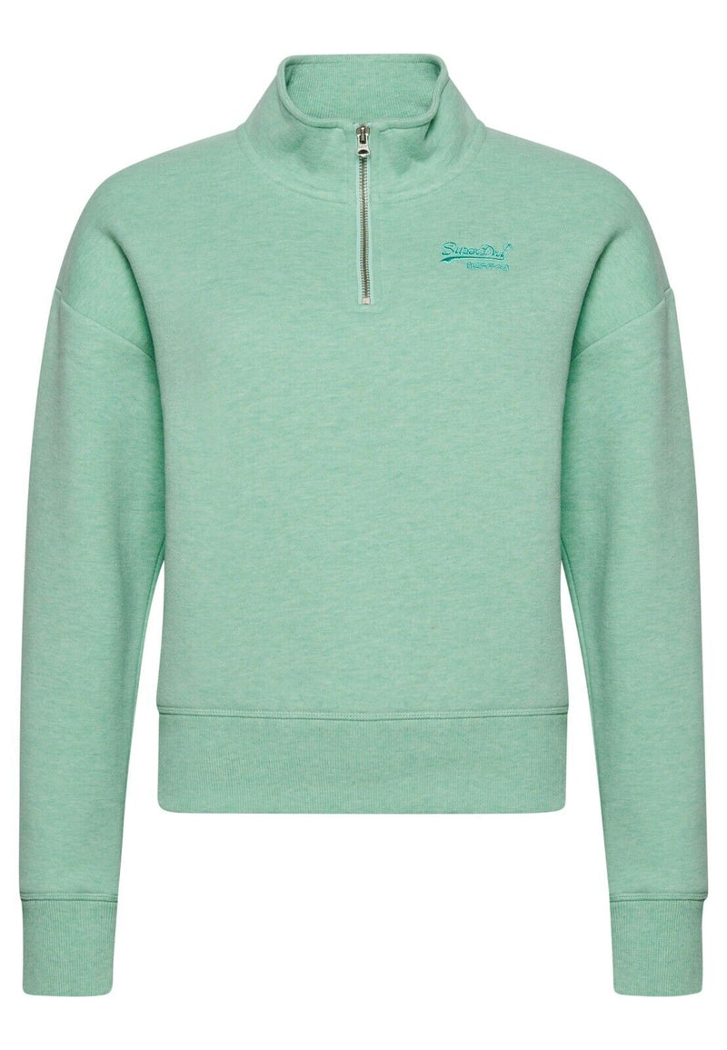 Superdry Organic Cotton Vintage Logo Henley Sweatshirt - Minted Marl