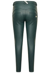 Freddy Faux Leather Mid Rise Skinny WR.UP® Trousers - Bottle Green